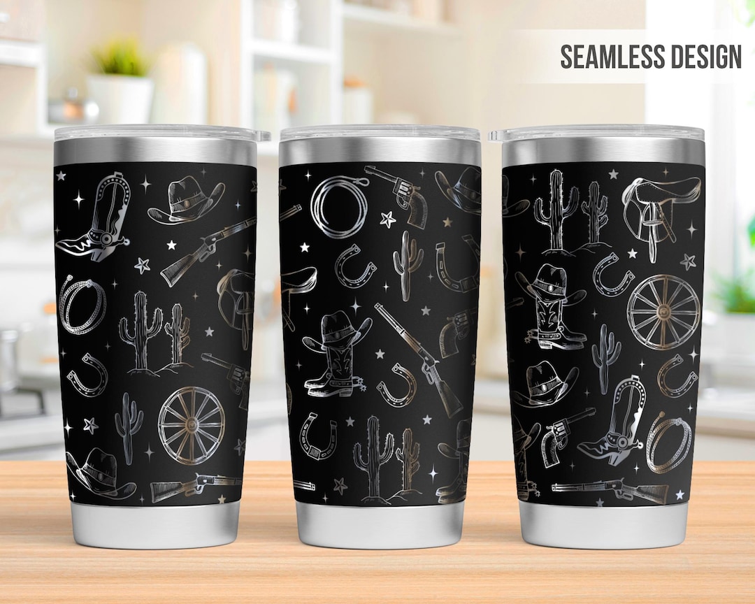 Western Cowboy 20oz Tumbler Laser Engraving Wrap, Cowboy Tumbler Laser ...