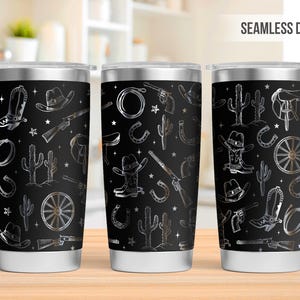 Western Cowboy 20oz Tumbler Laser Engraving Wrap, Cowboy Tumbler Laser svg, 20oz Laser Engraved Svg, Laser Engraving Svg, SVG Laser Rotary