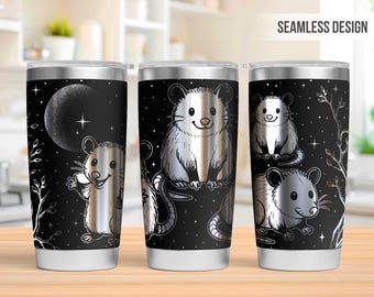 Cute Opossums 20oz Tumbler Laser Engraving Wrap, Opossums Tumbler Laser svg, 20oz Laser Engraved Svg, Laser Engraving Svg, SVG Laser Rotary