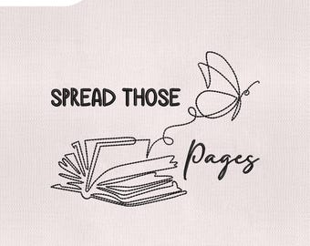 4 Size Spread Those Pages Embroidery Design, Booktok Embroidery Design, Book Smut Embroidery Design,Embroidery Machines File