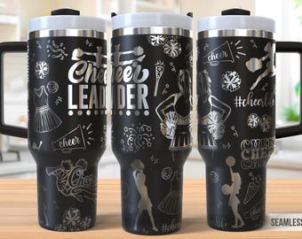 Cheerleading 40oz Tumbler Laser Engraving Wrap, Cheerleader Tumbler Laser svg, 40oz Laser Engraved Svg, Laser Engraving Svg,SVG Laser Rotary