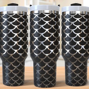 Mermaid Pattern 40oz Tumbler Laser Engraving Wrap, Mermaid Tail Tumbler Laser svg, 40oz Laser Engraved Svg, Laser Engraving Svg,Laser Rotary