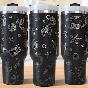 Mermaid Tail 40oz Tumbler Laser Engraving Wrap, Mermaid Tumbler Laser svg, 40oz Laser Engraved Svg, Laser Engraving Svg,SVG For Laser Rotary