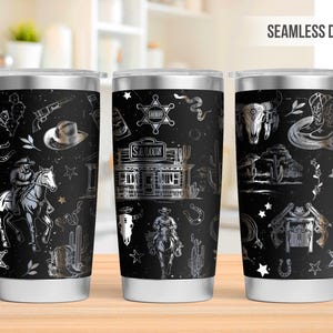 Western Cowboy 20oz Tumbler Laser Engraving Wrap, Cowboy Tumbler Laser svg, 20oz Laser Engraved Svg, Laser Engraving Svg, SVG Laser Rotary