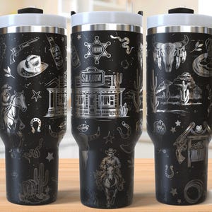 Western Cowboy 40oz Tumbler Laser Engraving Wrap, Cowboy Tumbler Laser svg, 40oz Laser Engraved Svg, Laser Engraving Svg, SVG Laser Rotary