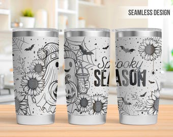 Emballage de gravure laser gobelet 20 oz saison effrayante, gobelet laser svg Halloween, Svg gravé laser 20 oz, gravure laser Svg, laser rotatif