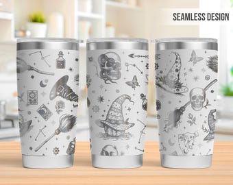 Celestial Witch 20oz Tumbler Laser Engraving Wrap, Witch Tumbler Laser svg,Halloween Laser Engraved Svg,Laser Engraving Svg,SVG Laser Rotary