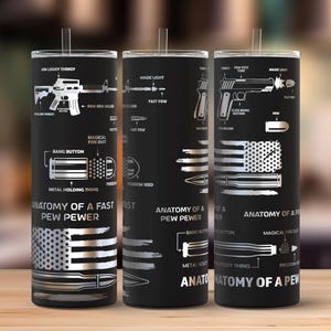 Anatomy Of A Fast Pew Pewer 20oz Tumbler Laser Svg, Pewer Bullet 20oz Skinny Tumbler Full Wrap Laser Svg, Laser Engraved Svg, Laser File