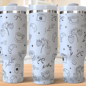 Coffee Time 40oz Tumbler Laser Engraving Wrap, Coffee Tumbler Laser svg, 40oz Laser Engraved Svg, Laser Engraving Svg, SVG For Laser Rotary