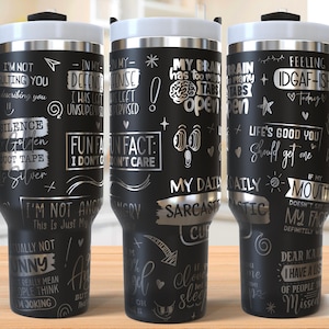 Sarcastic 40oz Tumbler Laser Engraving Wrap, Sarcastism Tumbler Laser svg, 40oz Laser Engraved Svg, Laser Engraving Svg,SVG For Laser Rotary