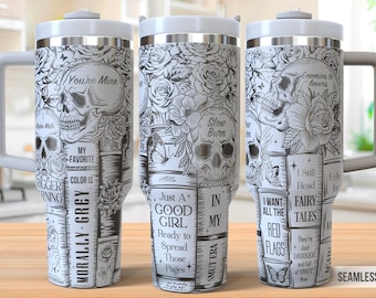 Boek roetvlek 40oz Tumbler lasergravure wrap, goede meisjes lezen slechte boeken Tumbler Laser svg, 40oz laser gegraveerde Svg, lasergravure Svg