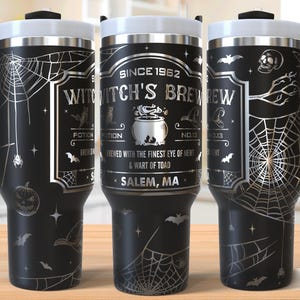 Vaso de café Witch&#39;s Brew de 40 oz con grabado láser, vaso de Halloween con grabado láser, SVG de 40 oz con grabado láser, SVG con grabado láser
