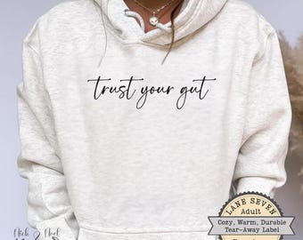 Vertraue deinem Bauch Plexus Hoodie | Script Handlettering, Minimal Cozy Pullover | Neuer Plexus Swag | Geschenk für Plexus Team