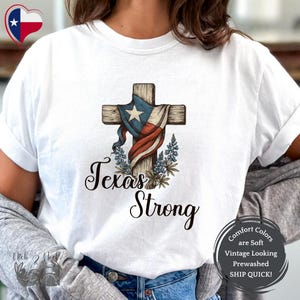 Texas Strong Flood Relief T-Shirt, Hill Country Christian Vintage Flag Shirt, Comfort Colors Tee, Pray For Texas, Fund Raiser Texas Tshirt