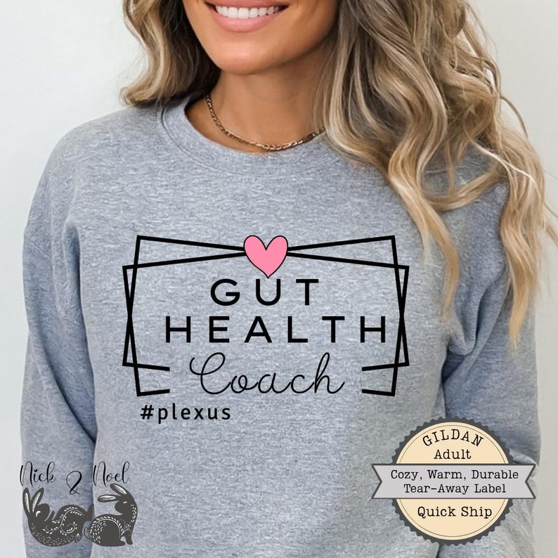 Plexus Gut Health Coach Sweatshirt, Plexus Swag, Plexus Gift Idea, Pink Drink, Plexus Diamond Christmas Gift, Team Incentive, Gut Guru Wear Sport Grey