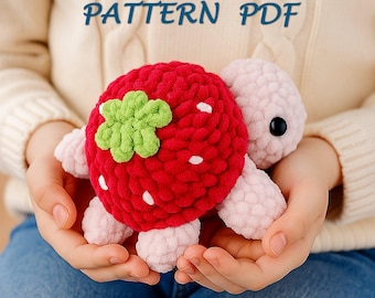 Turtle Strawberry Crochet Pattern: Amigurumi Plush Toy (PDF Download)