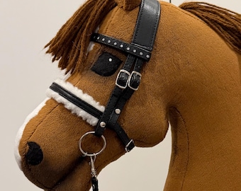 Bridle with fur for hobby horse (horse not included)