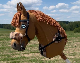 Set Handmade bridle with reins and breastplate for hobby horse  (horse not included)