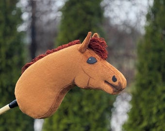 Western brown hobby horse stickhorse A3