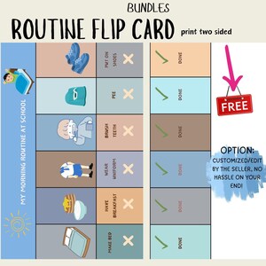 Cartes  Educatives de Routine pour Les Enfants | Garçon  | Version Français | Cartes éducatives de routine | matin, après-midi, soir |