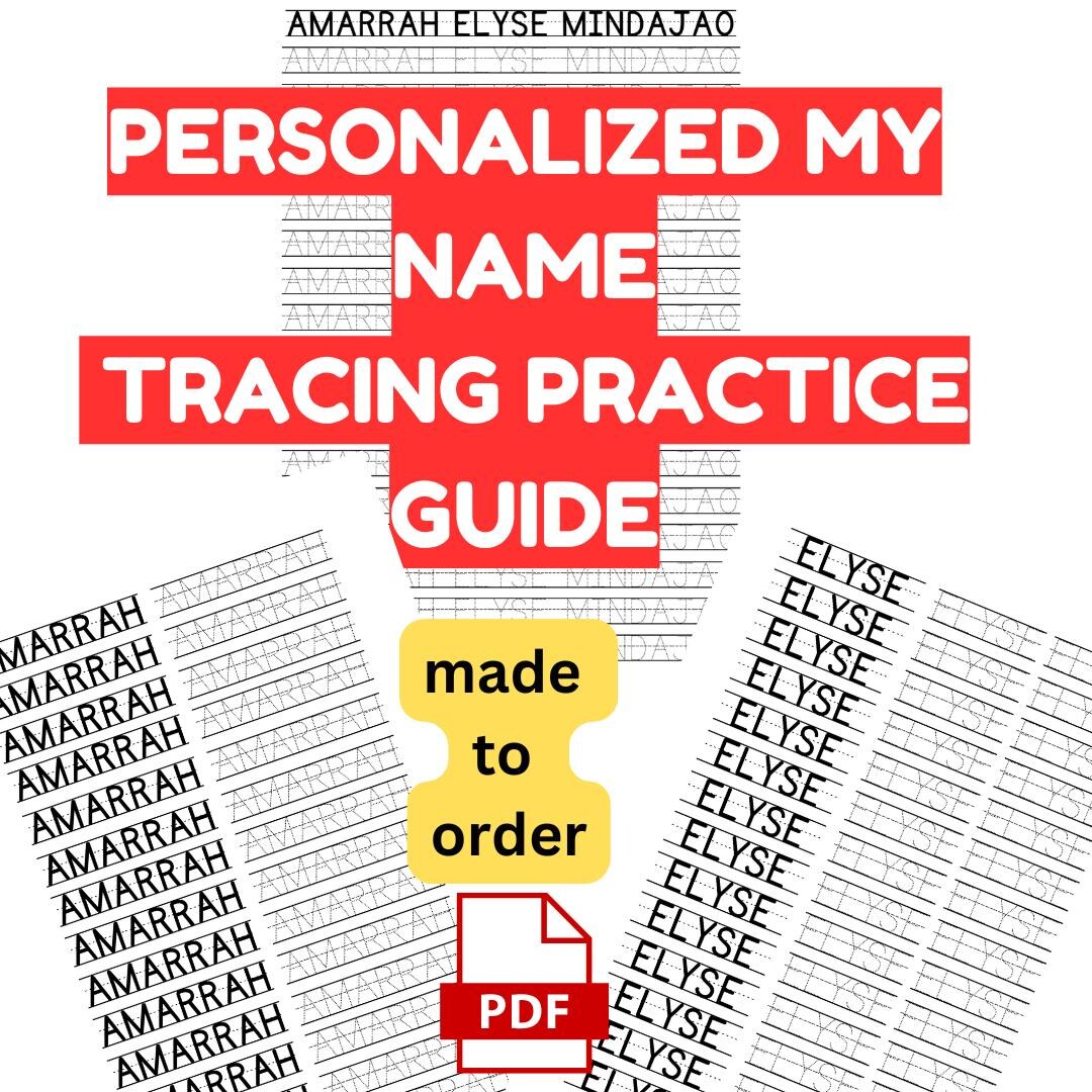 Personalized Name Tracing Worksheet – Preschool Learning (digital ...