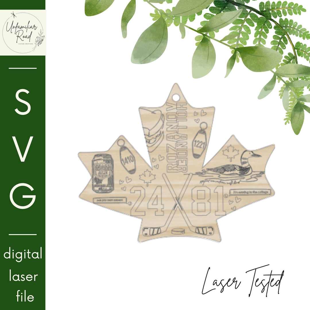 Heated Rivalry Patterned Maple Tag SVG File for Laser Cutting - Etsy