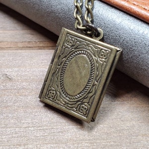 Dark Academia book necklace 2 picture photo locket pendant College student gift image 8