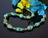 Magnesite Necklace, Genuine Turquoise Magnesite Nugget Necklace, Statement Nnecklace, Chunky Necklace, Summer Necklace, Summer Jewelry