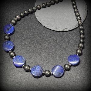 Handmade Lapis Lazuli Beaded Choker Necklace: Royal Blue Gemstone Jewelry