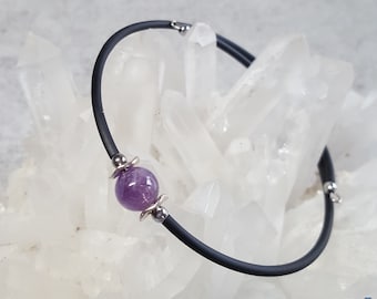 February birthstone Amethyst bracelet, couples bracelets, wicca jewelry, mindfulness gift, be brave bracelet, minimalisn bracelet homme