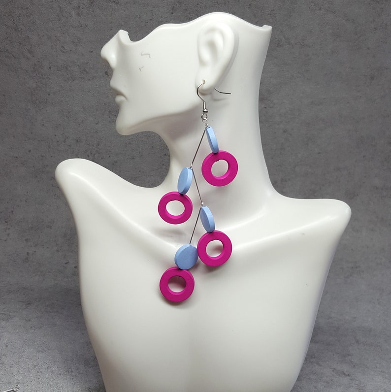 Colorful statement earrings Oversize earrings Etsy