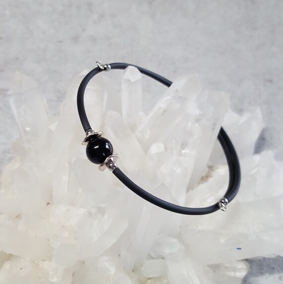 Russian Shungite bracelet for women, EMF protection amulet, Genuine Shungite jewelry Empath protection anxiety relief