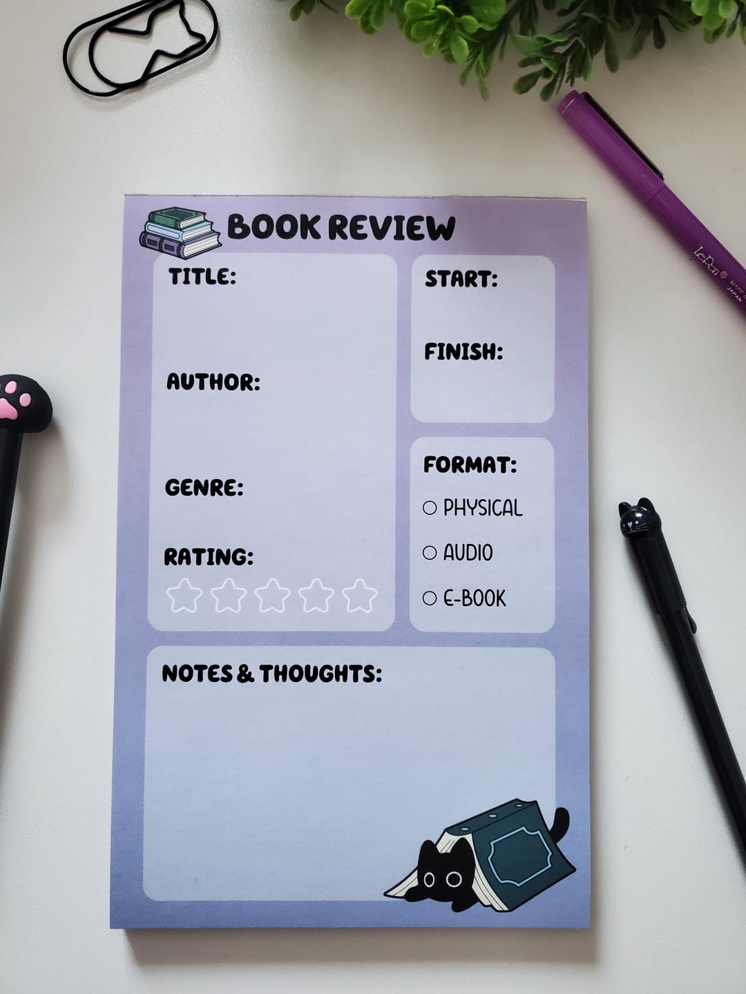 Book Review Notepad - Etsy