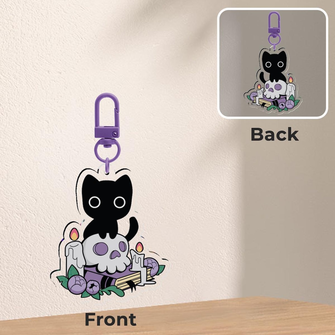 Smudge Rabbit Keychain Smudge and Skull Keychain - Etsy