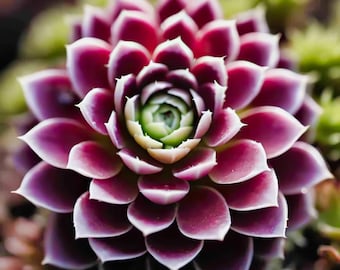 Bold Jewel Sempervivum Succulent - Macro Botanical Art for Unique Home Decor