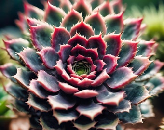 Succulent Photography - Dark Sempervivum Jewel for Botanical Wall Art and Prints