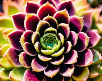 Sempervivum Succulent Macro Photo: Bold Botanical Wall Art (Digital Download)