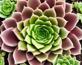 Succulent Photography - Clustered Sempervivum Jewel for Botanical Wall Art and Prints