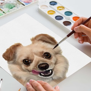 Schizzo personalizzato da foto di cane, commissione di rendering di animali dipinti a mano con acquerello, sorpresa per nipote domestico di sedici anni, Havanese