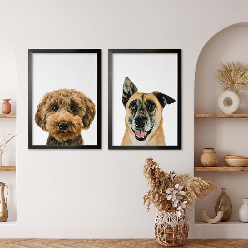 Tailor-made Illustration From Dog Photo, 100% Hand Drawn Watercolor ...