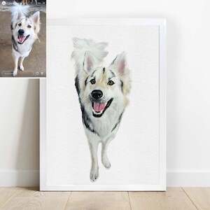 Dipinto personalizzato da foto di cane, ritratto originale di animale domestico fatto a mano con acquerello a figura intera, sorpresa del fratellastro animale del giorno della Terra, boxer