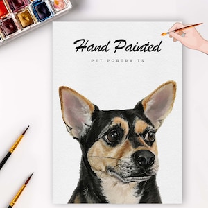 Boceto personalizado a partir de una foto de perro, póster único de representación de gato en acuarela pintado a mano, sorpresa de felicitaciones para papá animal, bichones frises