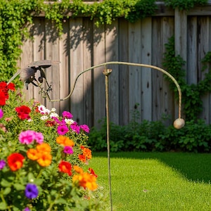 39.5&quot; Kinetic Metal Rocking Bird Yard Stake Wind Spinner Balancer Whirly-Gig Yard Garden Art Decor
