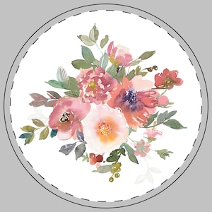 Watercolor Floral Ceramic Coaster Set