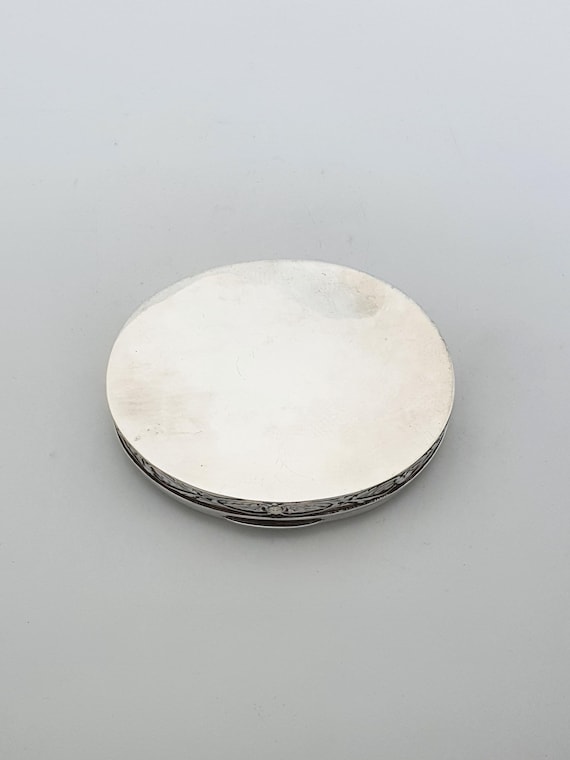Fabulous Antique Solid Silver Oval Trinket Box wi… - image 6