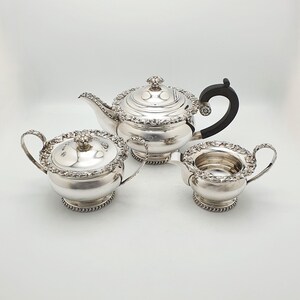 Antique Silver-Plated Tea Set: Grapevine Design, Circa 1920