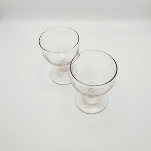 Gorgeous Pair of Antique Hand-Blown Glass Rummers – circa 1820 – Regency Glass Wine Goblets