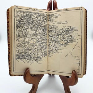 Ongebruikelijk antiek Dunhill Road Map Book 1906 – Edwardiaanse reisgids – Vintage Brits kaartenboek