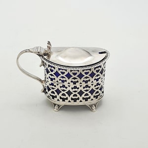 Precioso mostacero antiguo victoriano de plata esterlina calada - 1900