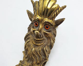 Unusual Victorian Brass Mythical Note Holder – 1886